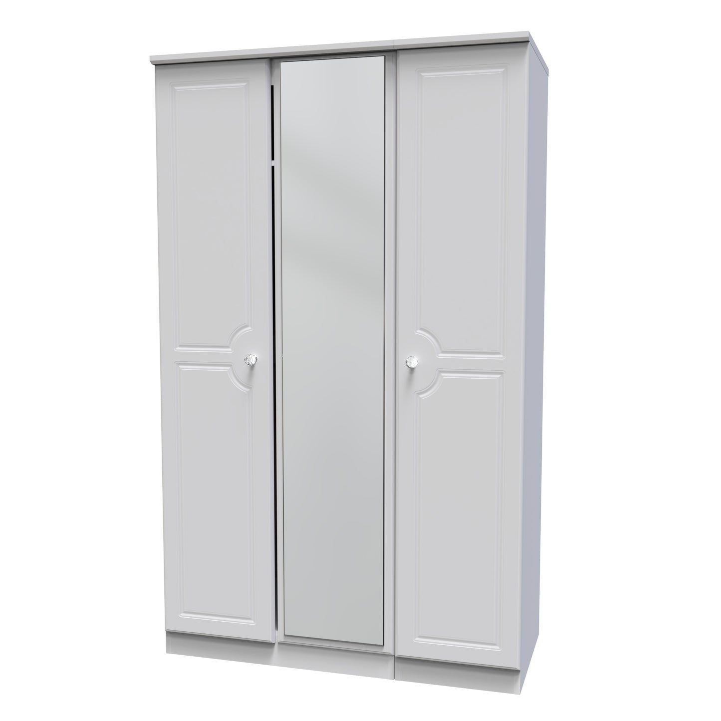 Pembroke Tall Mirror Wardrobe White 1 Shelf 111cm