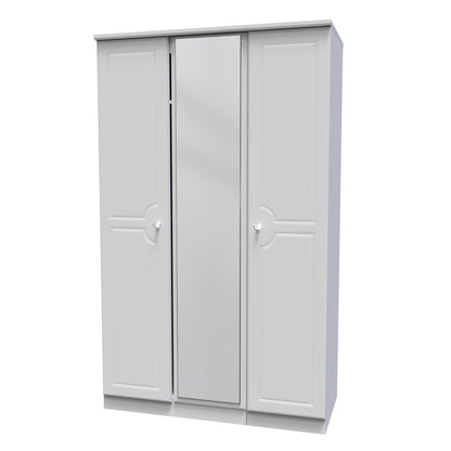 Pembroke Tall Mirror Wardrobe White 1 Shelf 111cm