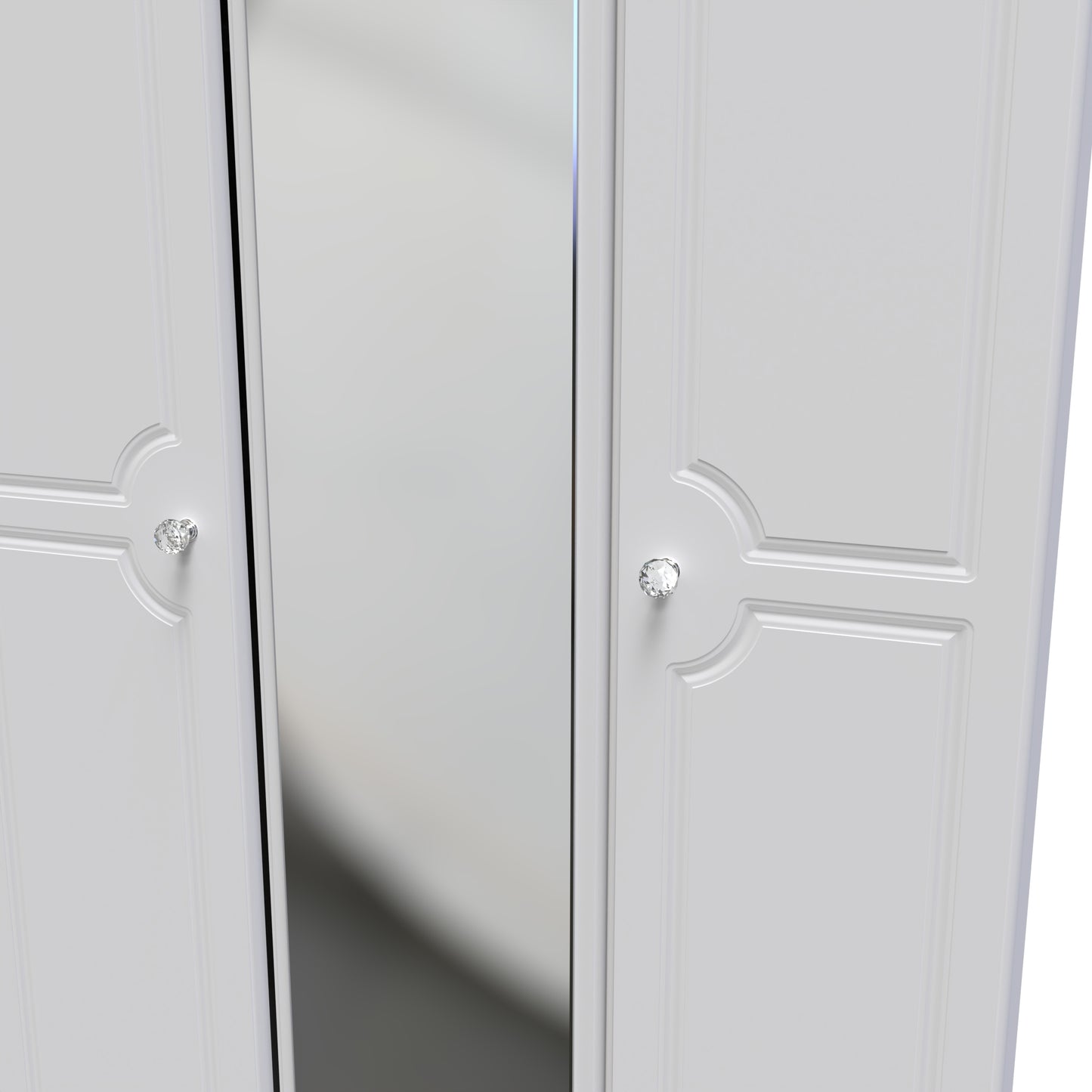 Pembroke Tall Mirror Wardrobe White 1 Shelf 111cm