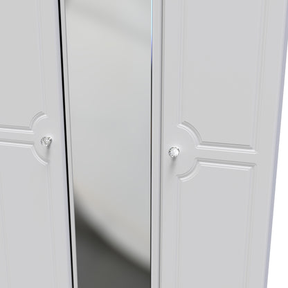 Pembroke Tall Mirror Wardrobe White 1 Shelf 111cm