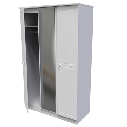 Pembroke Tall Mirror Wardrobe White 1 Shelf 111cm