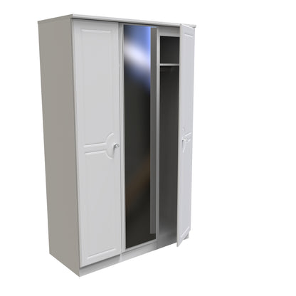 Pembroke Tall Mirror Wardrobe White 1 Shelf 111cm