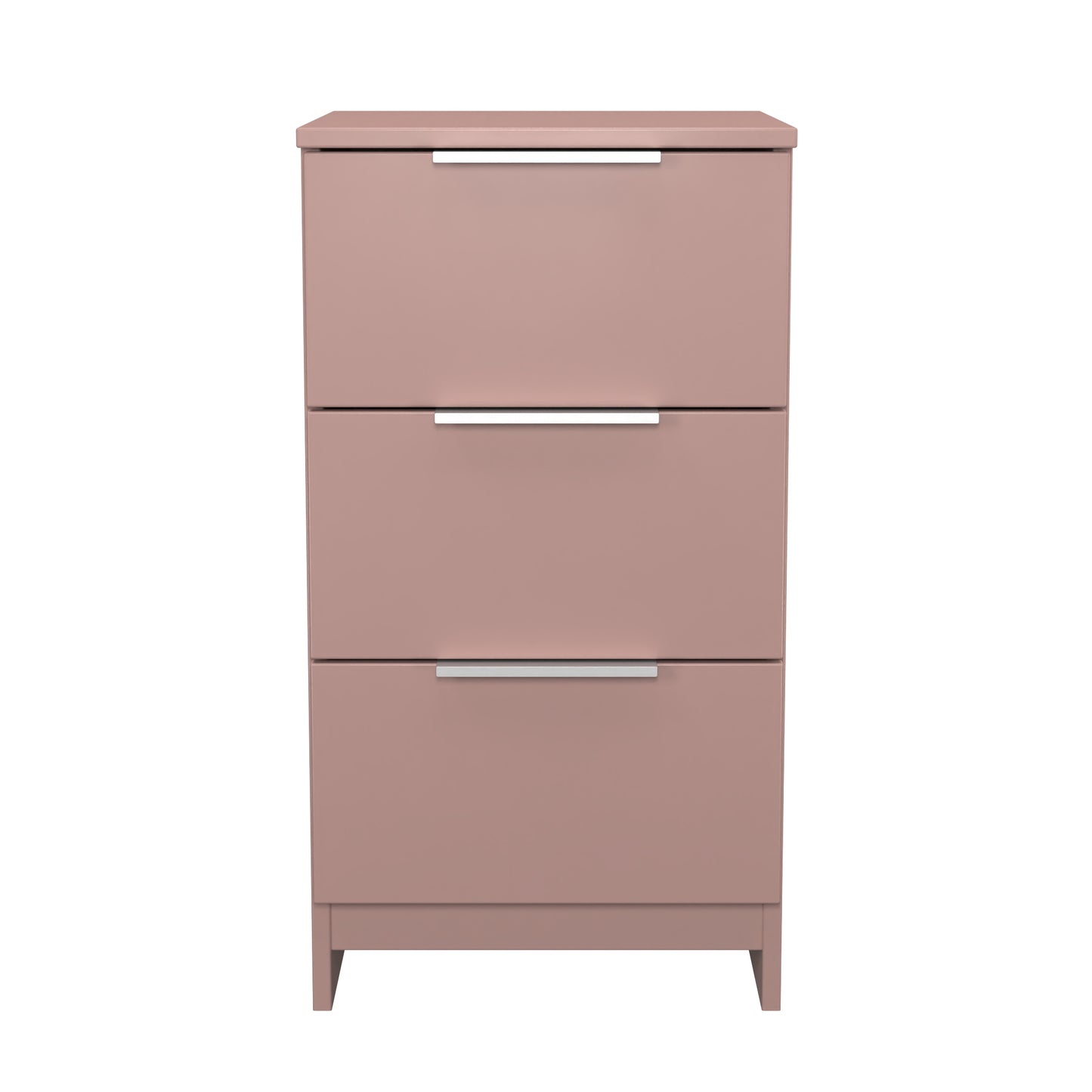 Plymouth Bedside Table Pink 3 Drawers 37cm