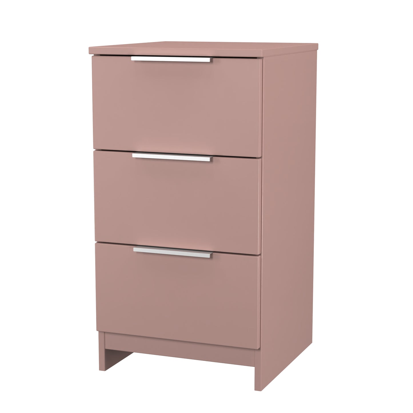 Plymouth Bedside Table Pink 3 Drawers 37cm