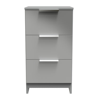 Plymouth Bedside Table Grey 3 Drawers 37cm