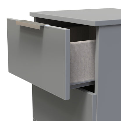 Plymouth Bedside Table Grey 3 Drawers 37cm