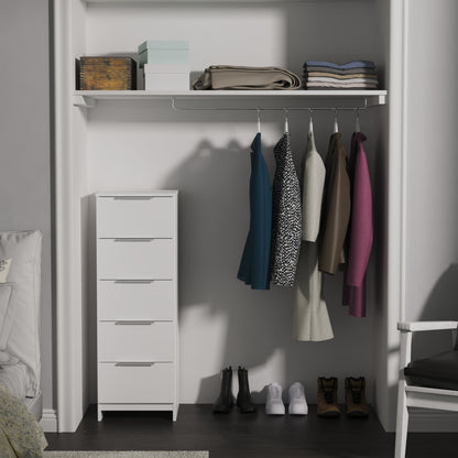 Plymouth Tall Tallboy White 5 Drawers 37cm