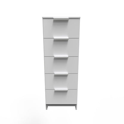 Plymouth Tall Tallboy White 5 Drawers 37cm