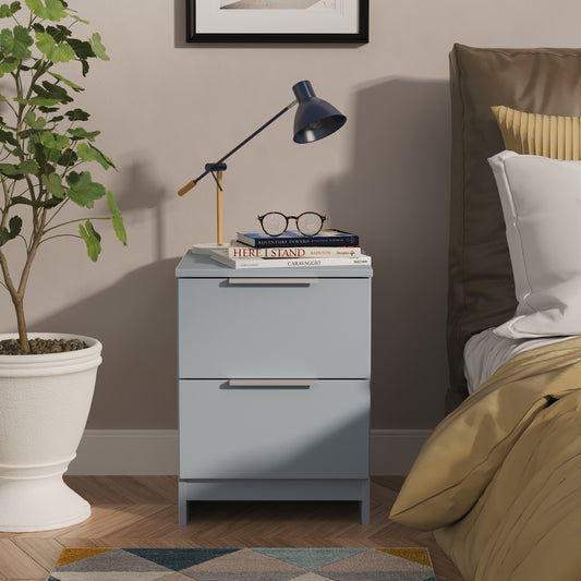 Plymouth Bedside Table Light Blue 2 Drawers 37cm