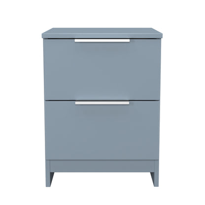 Plymouth Bedside Table Light Blue 2 Drawers 37cm