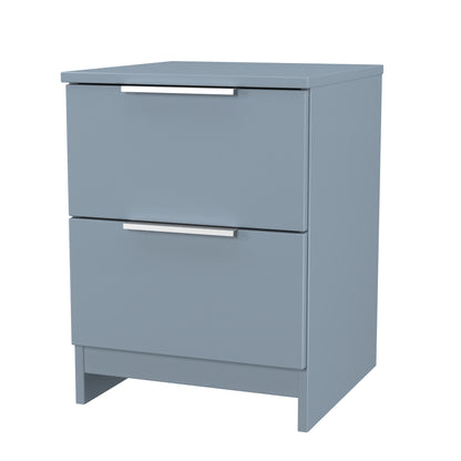 Plymouth Bedside Table Light Blue 2 Drawers 37cm