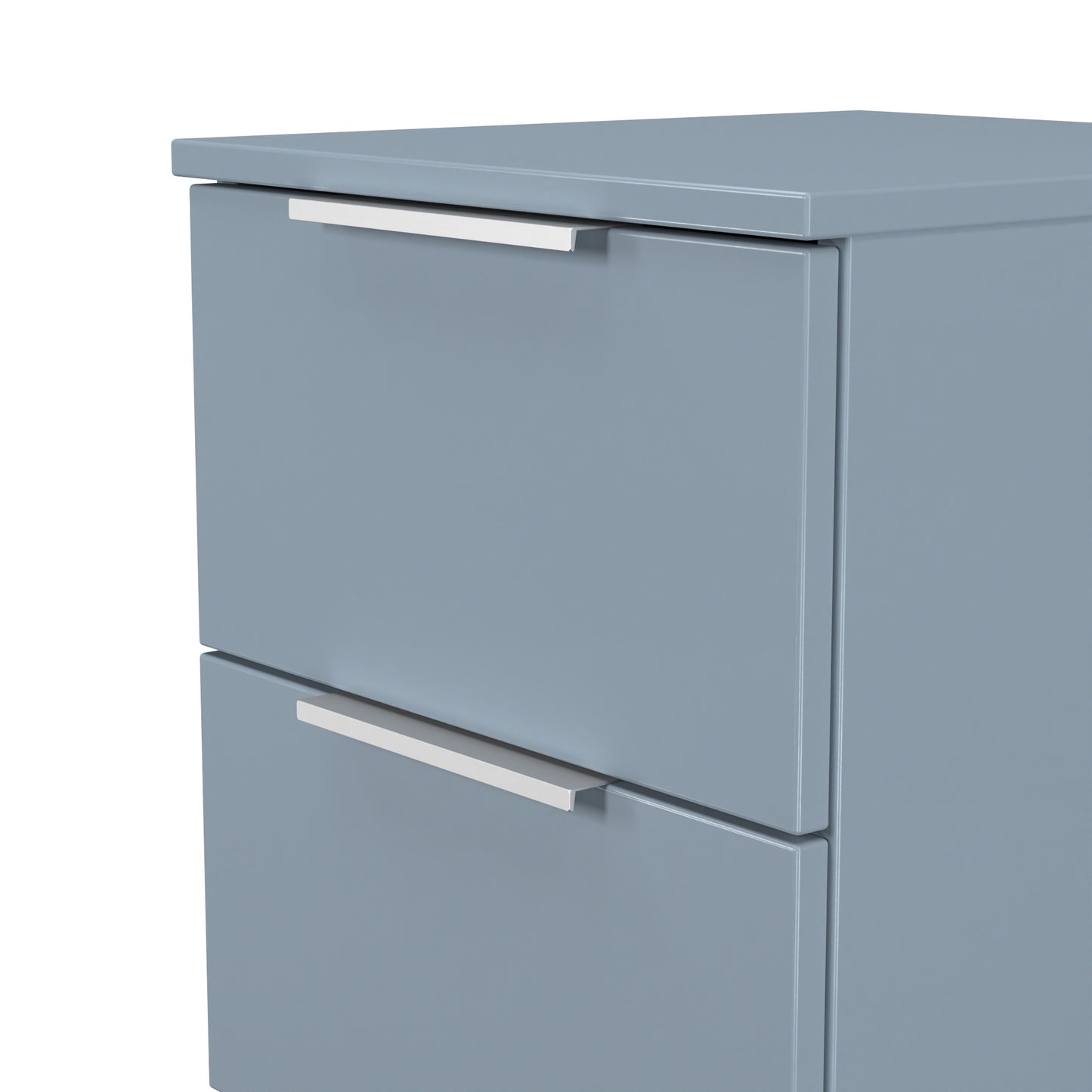 Plymouth Bedside Table Light Blue 2 Drawers 37cm