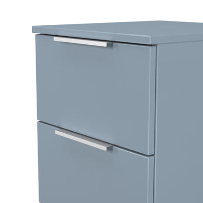 Plymouth Bedside Table Light Blue 2 Drawers 37cm
