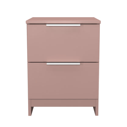 Plymouth Bedside Table Pink 2 Drawers 37cm