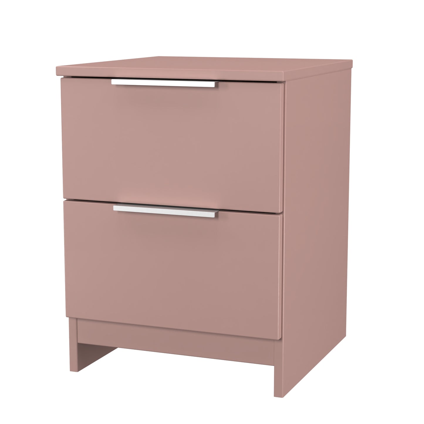 Plymouth Bedside Table Pink 2 Drawers 37cm