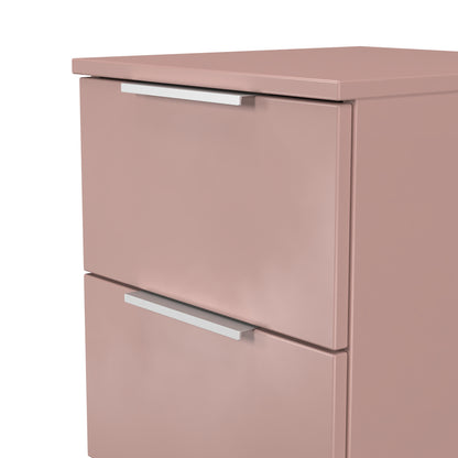 Plymouth Bedside Table Pink 2 Drawers 37cm
