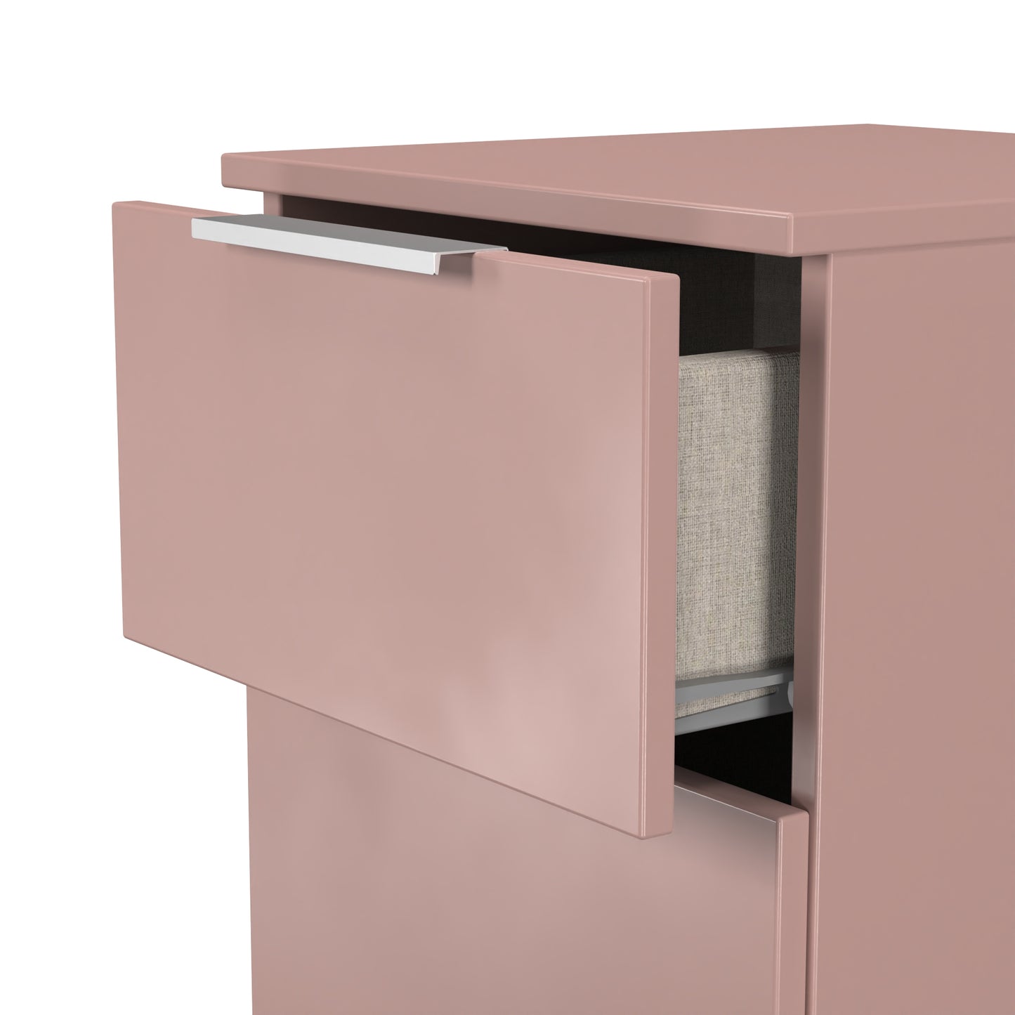 Plymouth Bedside Table Pink 2 Drawers 37cm