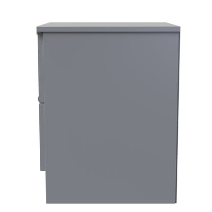 Plymouth Bedside Table Grey 2 Drawers 37cm