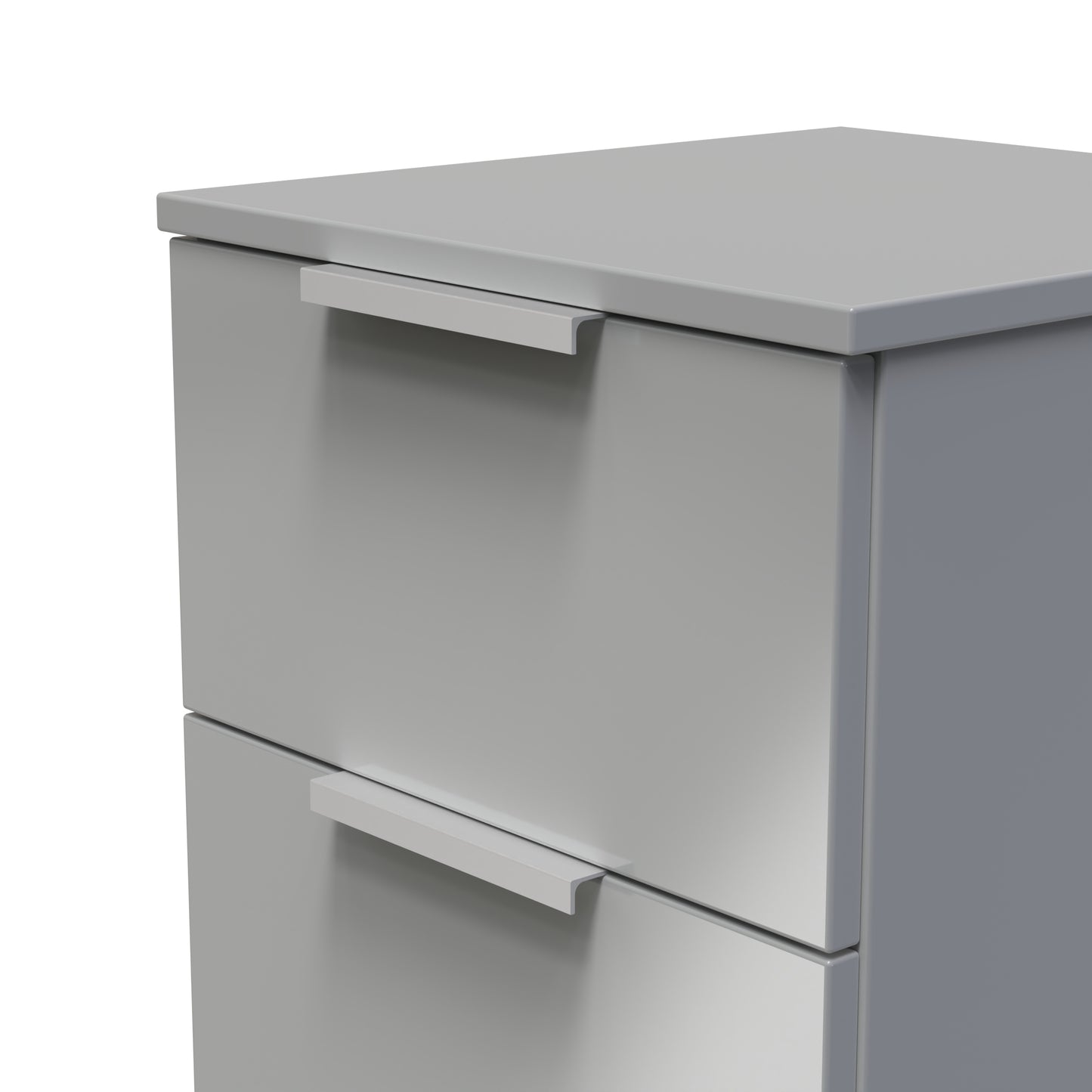Plymouth Bedside Table Grey 2 Drawers 37cm