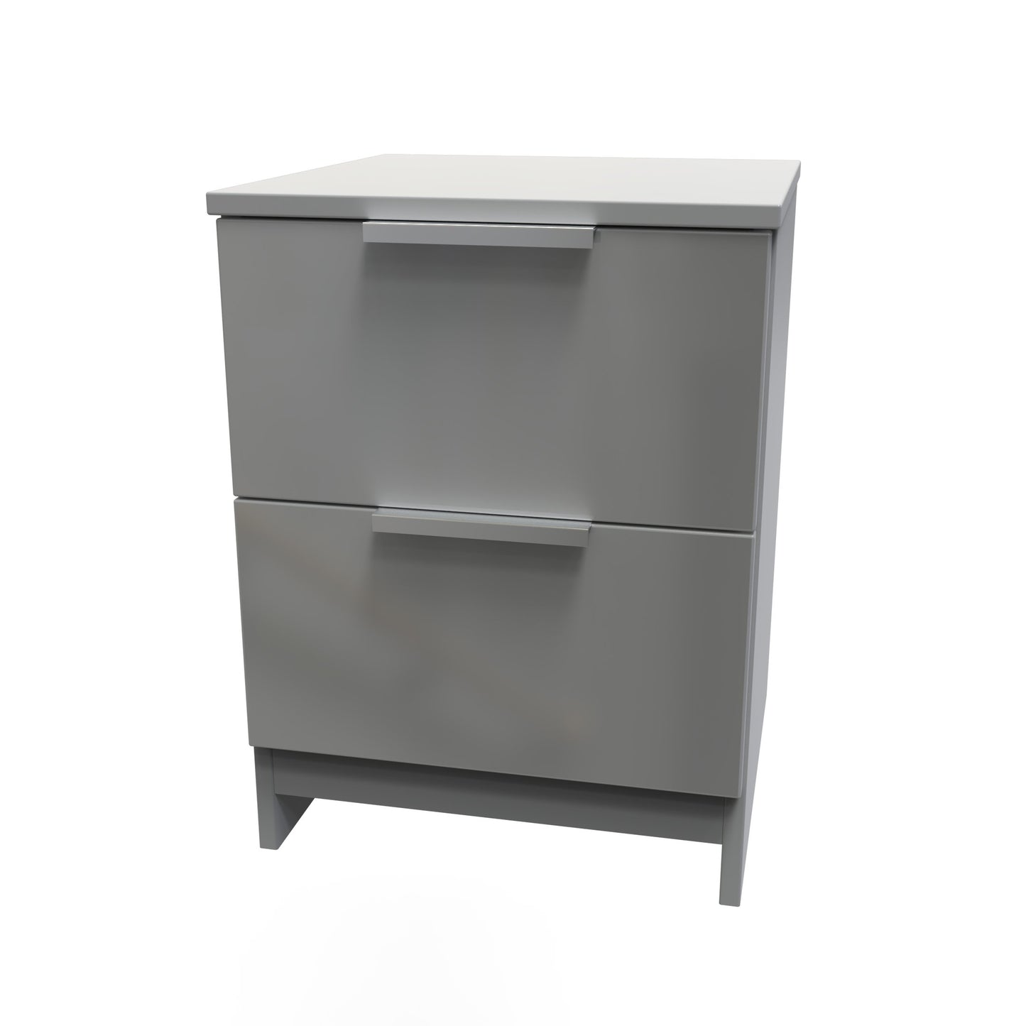 Plymouth Bedside Table Grey 2 Drawers 37cm