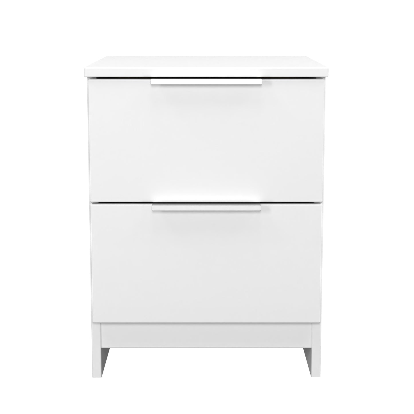 Plymouth Bedside Table White 2 Drawers 37cm