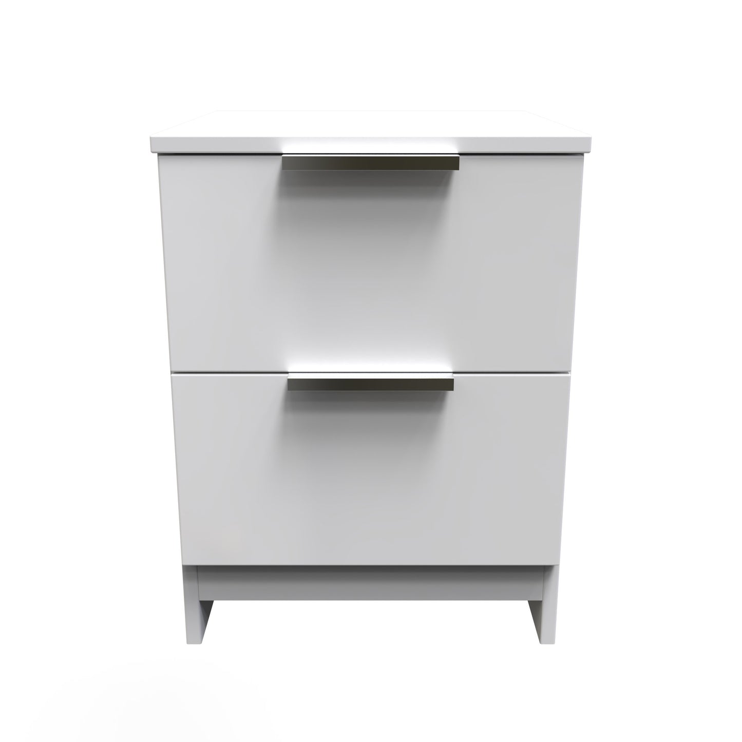 Plymouth Bedside Table White 2 Drawers 37cm