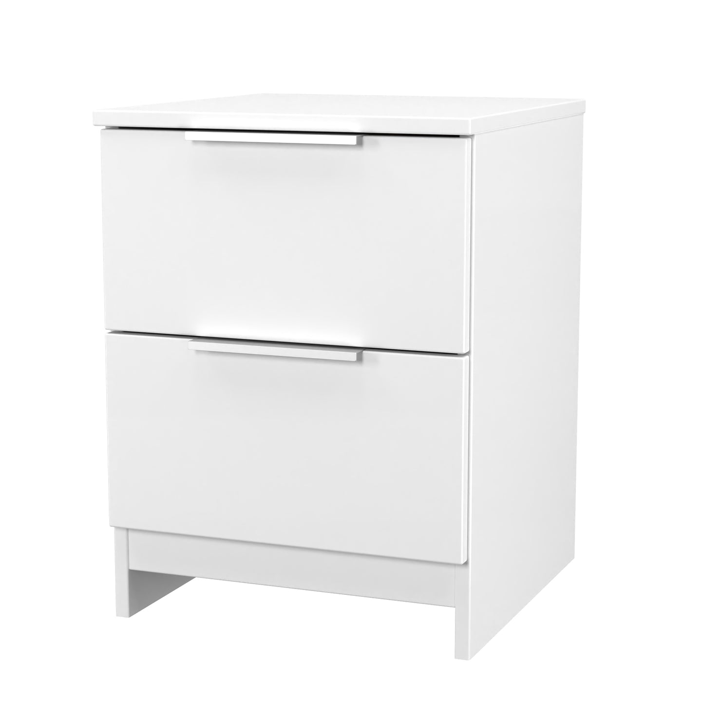 Plymouth Bedside Table White 2 Drawers 37cm