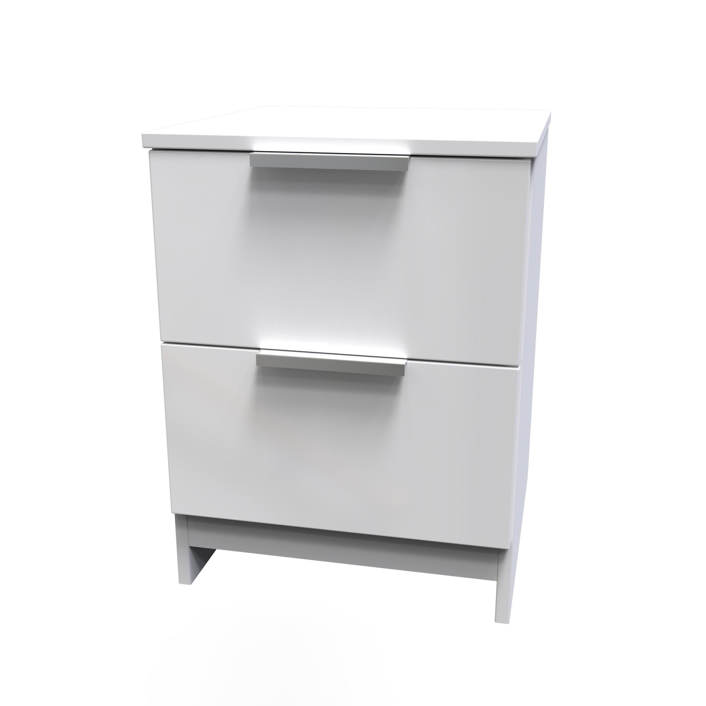 Plymouth Bedside Table White 2 Drawers 37cm