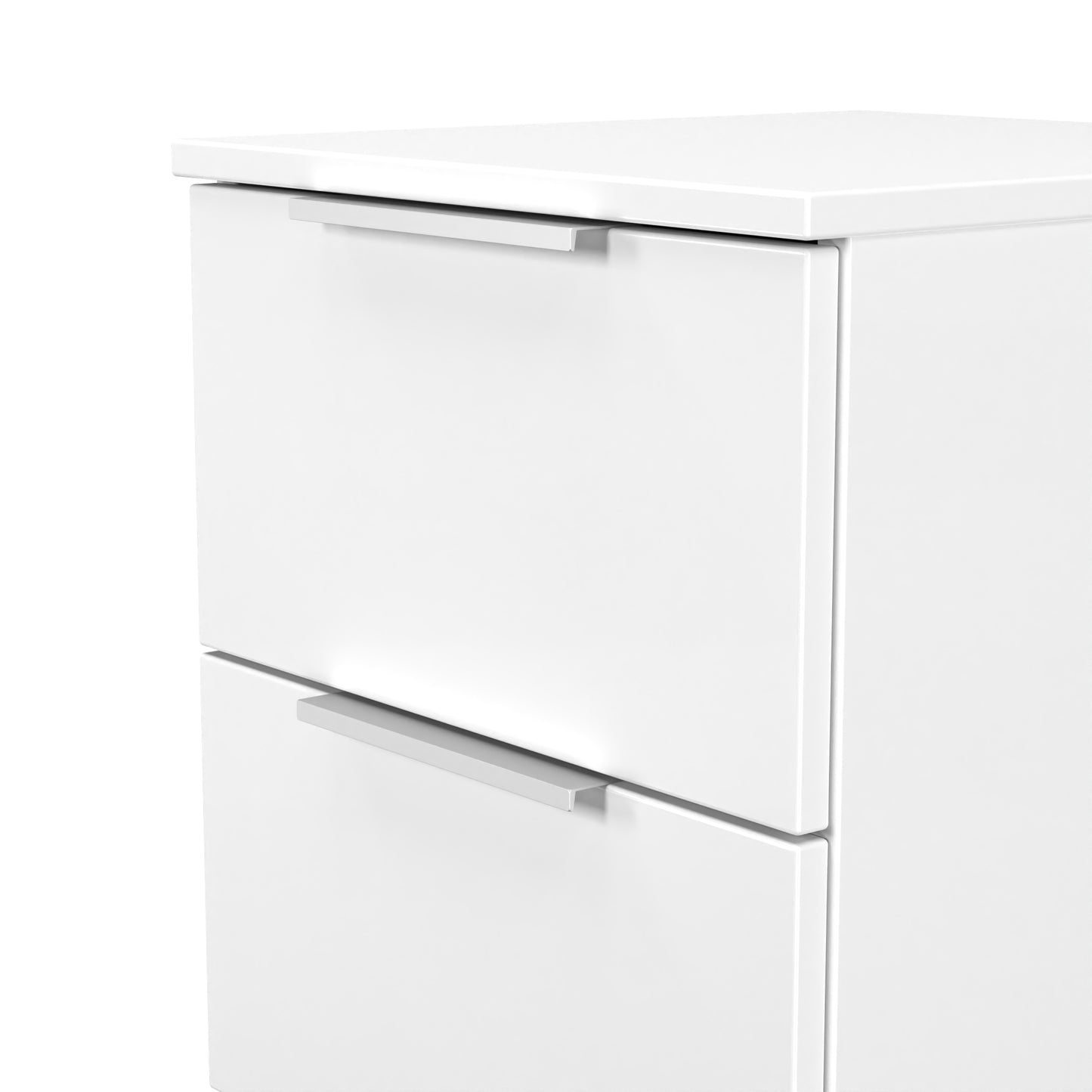 Plymouth Bedside Table White 2 Drawers 37cm