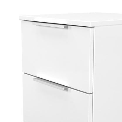 Plymouth Bedside Table White 2 Drawers 37cm