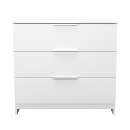 Plymouth Chest of Drawers White 3 Drawers 74cm