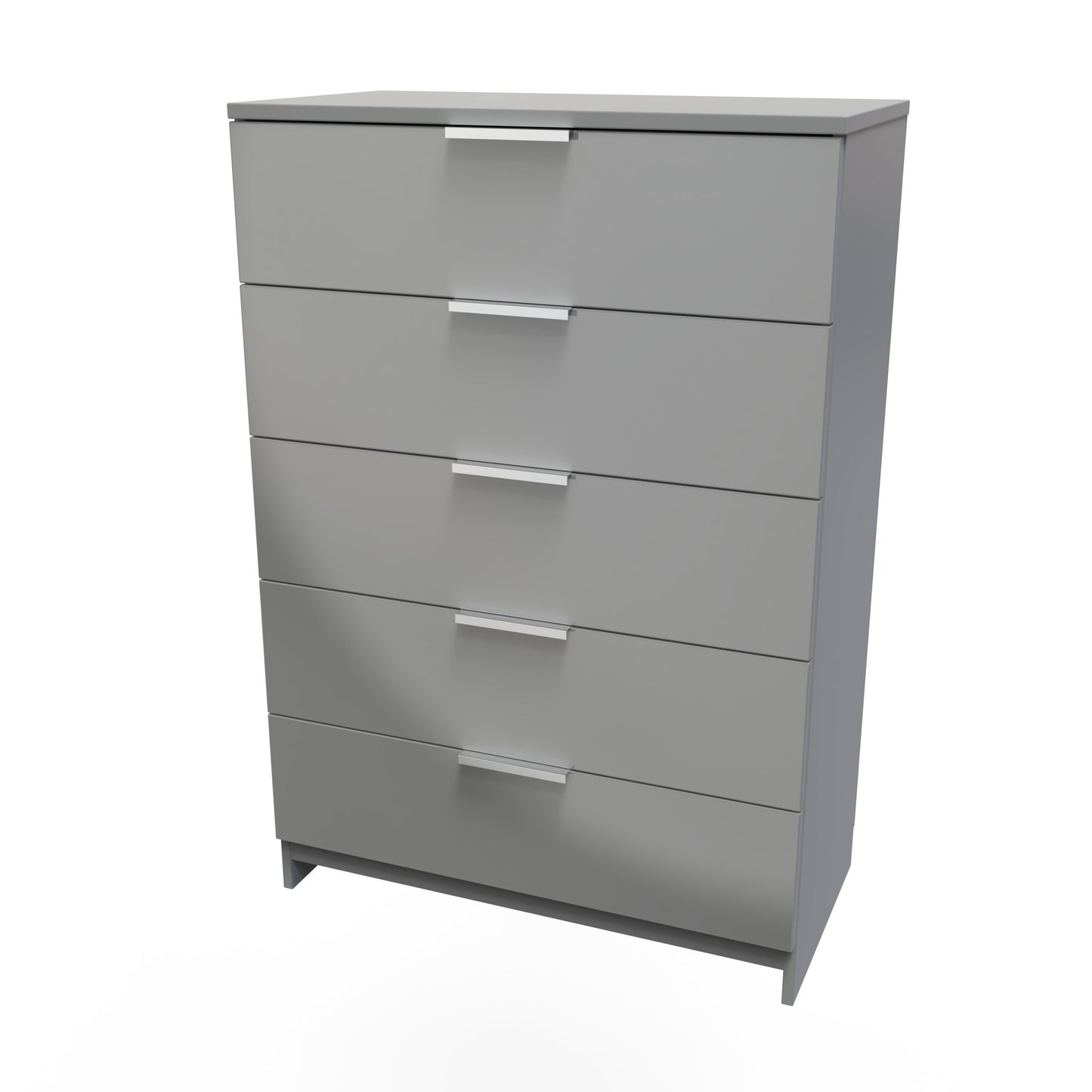 Plymouth Tall Chest of Drawers Grey 5 Drawers 74cm