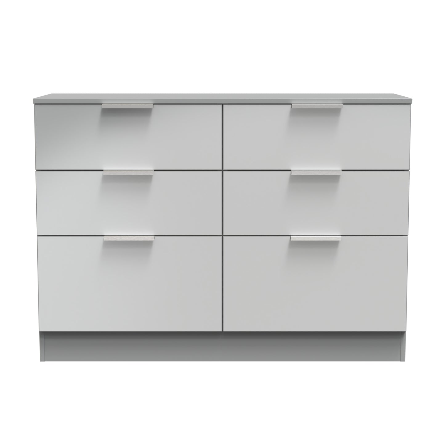 Plymouth Large Chest of Drawers Grey 6 Drawers 110cm
