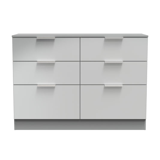 Plymouth Large Chest of Drawers Grey 6 Drawers 110cm