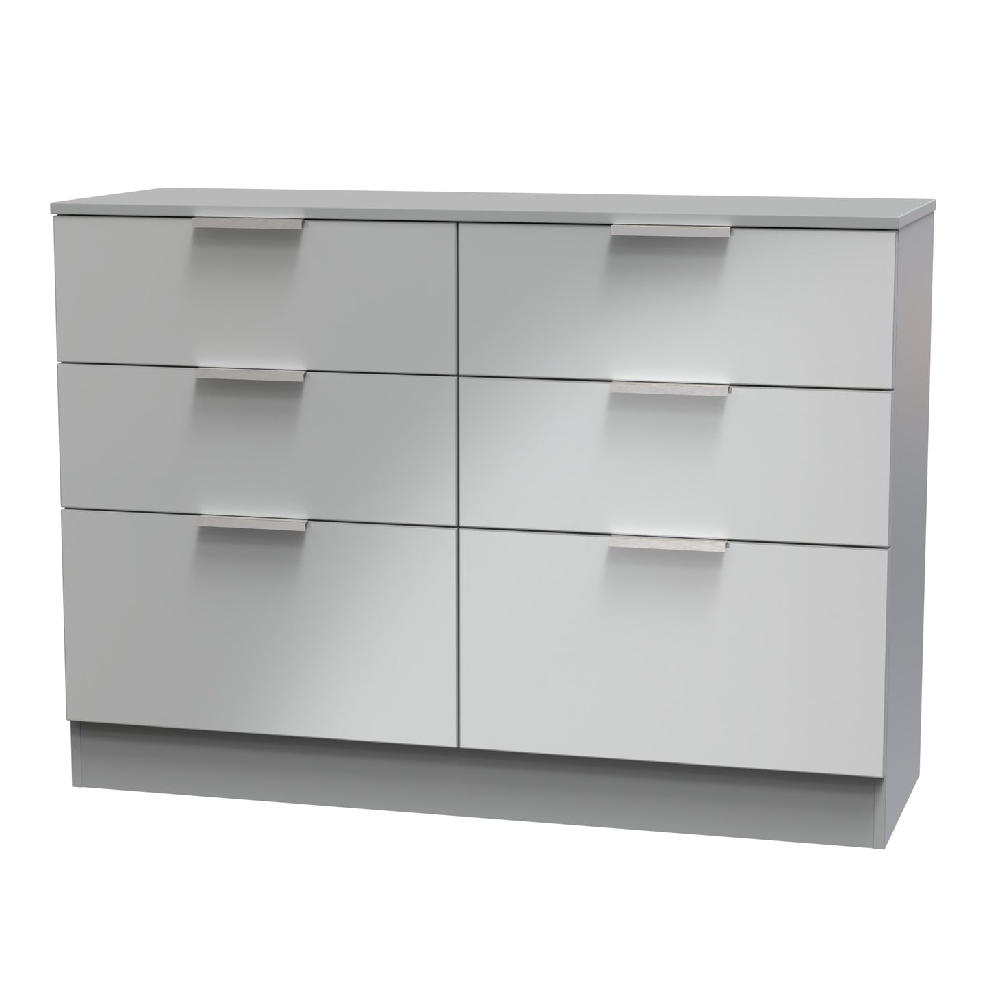Plymouth Large Chest of Drawers Grey 6 Drawers 110cm