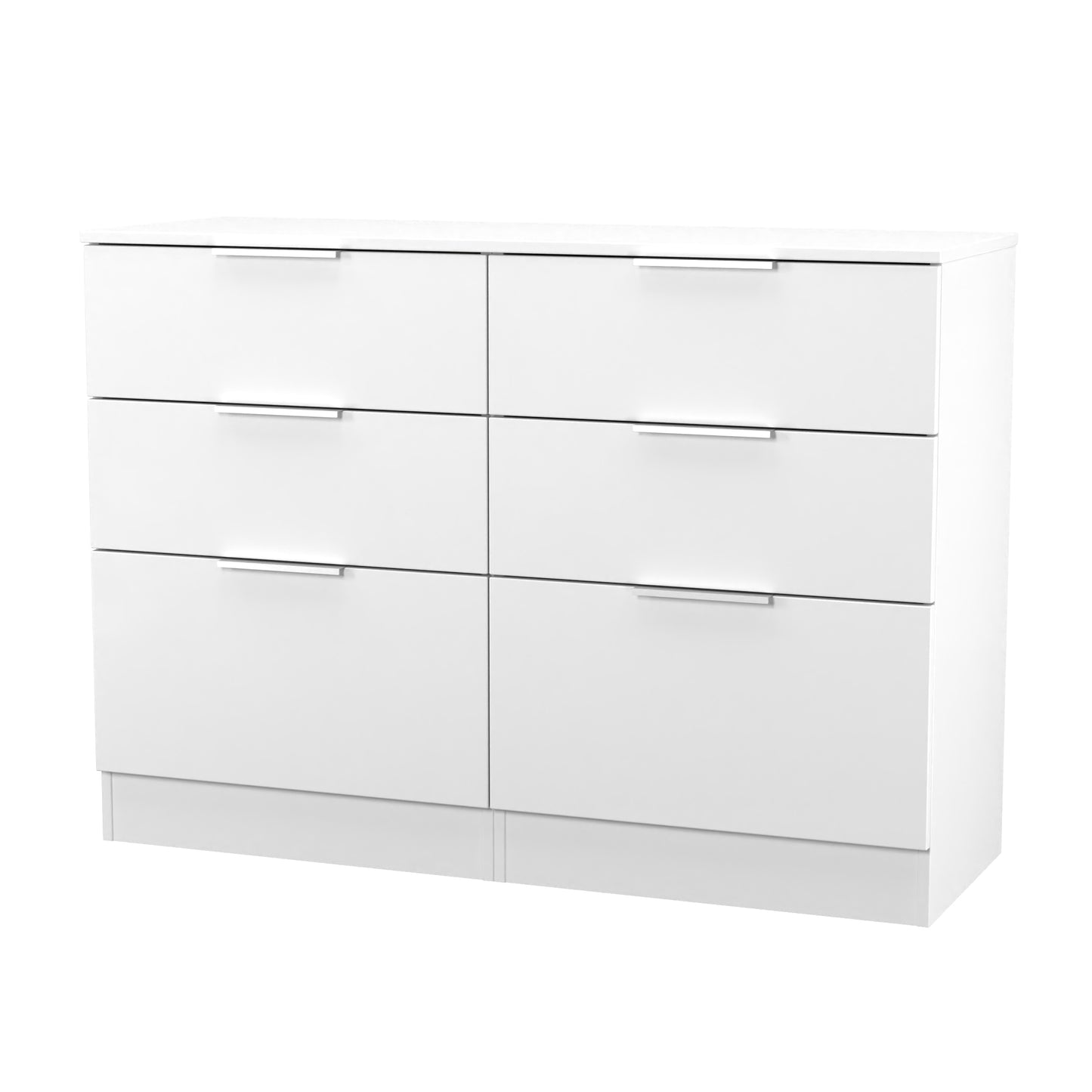 Plymouth Large Chest of Drawers White 6 Drawers 110cm