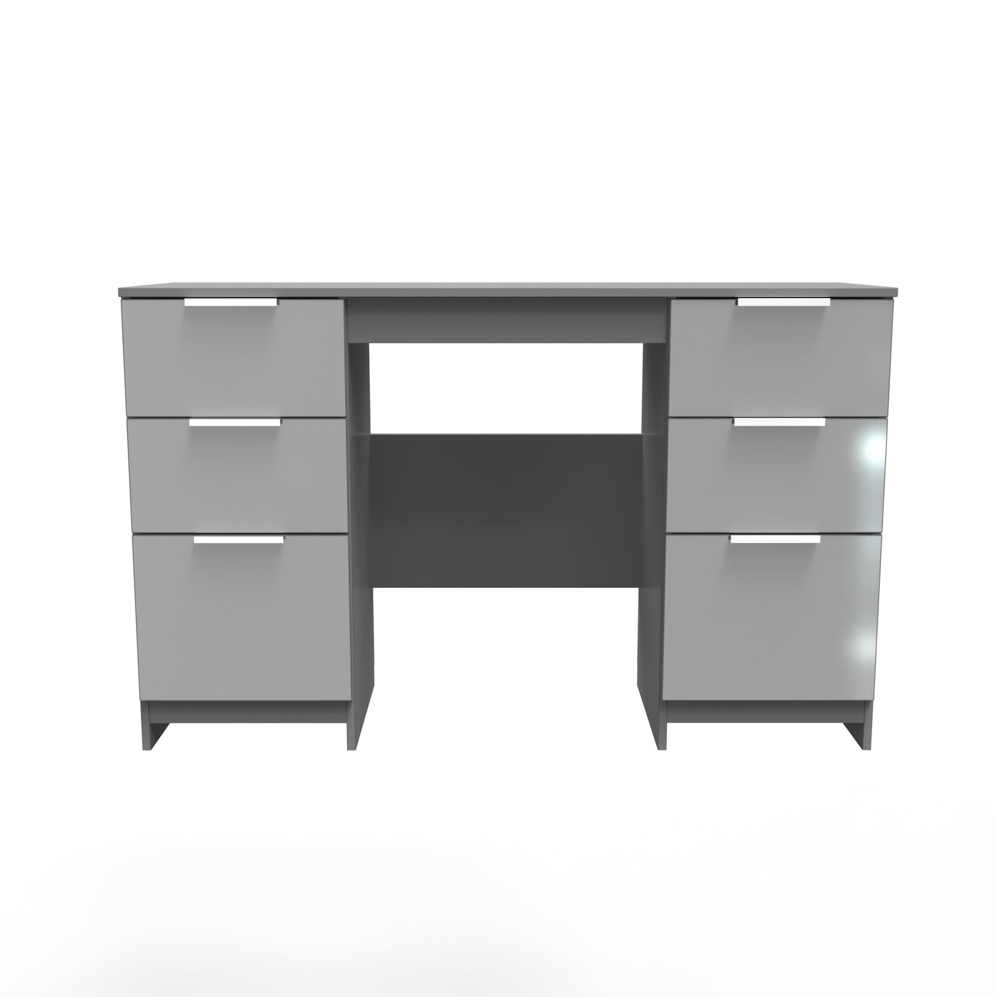 Plymouth Desk Grey 6 Drawers 125cm