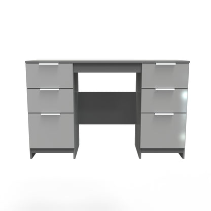 Plymouth Desk Grey 6 Drawers 125cm