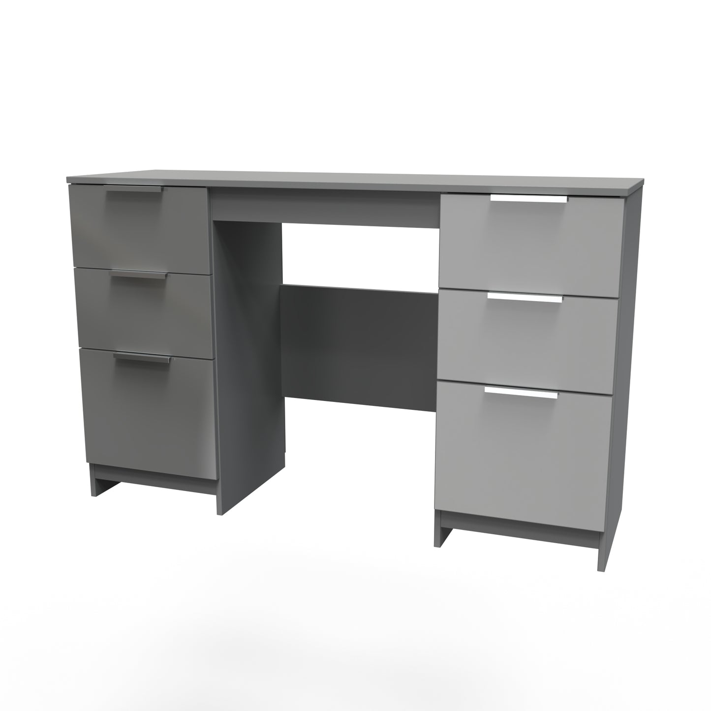 Plymouth Desk Grey 6 Drawers 125cm