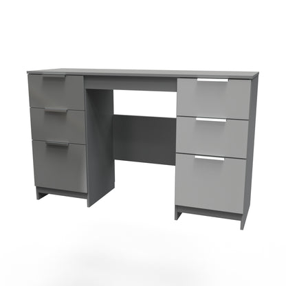 Plymouth Desk Grey 6 Drawers 125cm