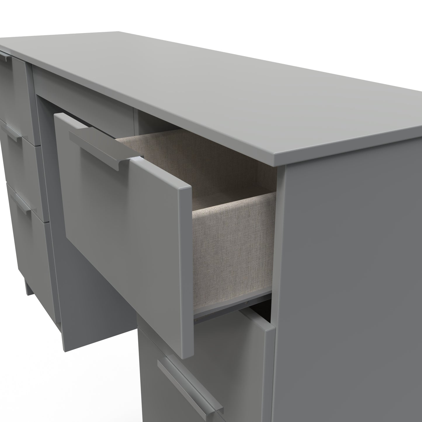 Plymouth Desk Grey 6 Drawers 125cm