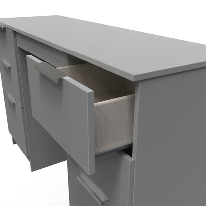 Plymouth Desk Grey 6 Drawers 125cm