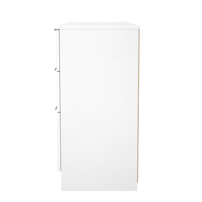 Plymouth Desk White 6 Drawers 125cm