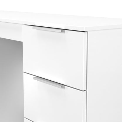 Plymouth Desk White 6 Drawers 125cm