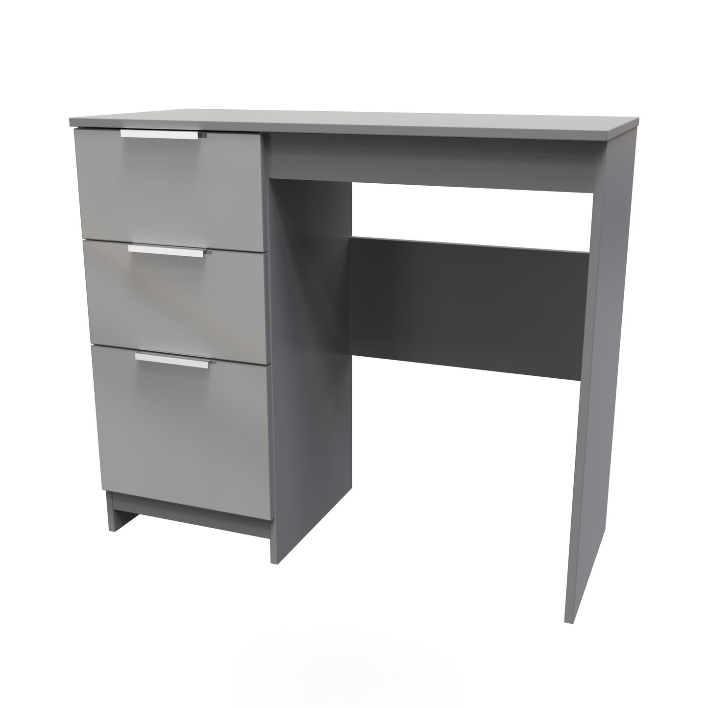 Plymouth Desk Grey 3 Drawers 90cm