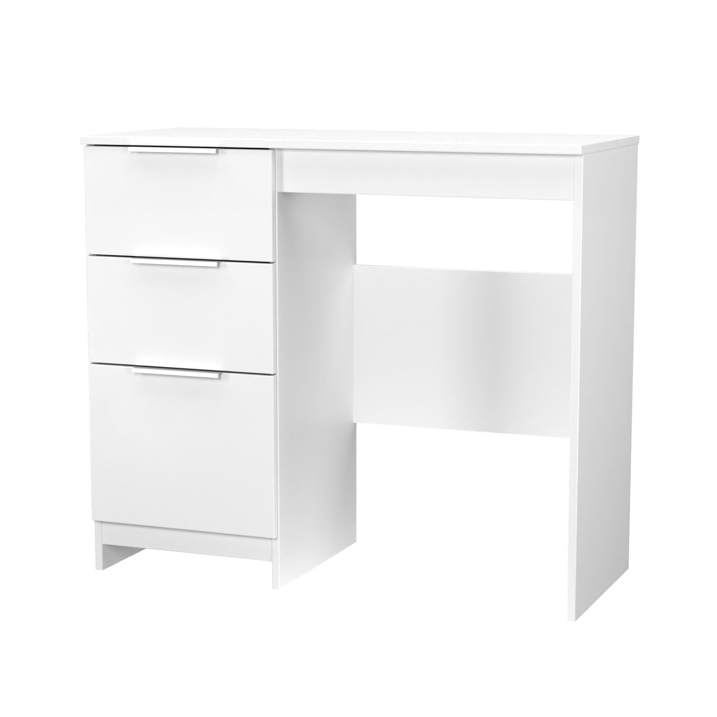 Plymouth Desk White 3 Drawers 90cm