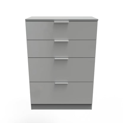 Plymouth Tall Chest of Drawers Grey 4 Drawers 74cm