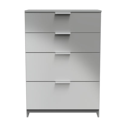 Plymouth Tall Chest of Drawers Grey 4 Drawers 74cm