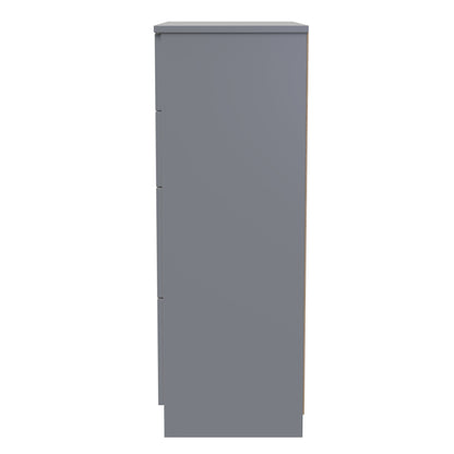 Plymouth Tall Chest of Drawers Grey 4 Drawers 74cm