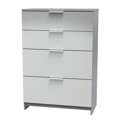 Plymouth Tall Chest of Drawers Grey 4 Drawers 74cm